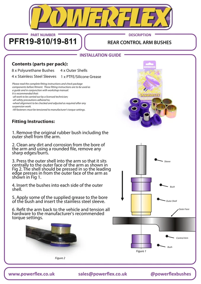 Powerflex RR Inferiore Braccio Controllo Spazzole Per Ford Focus Mk2 Rs - Immagine 3 di 4