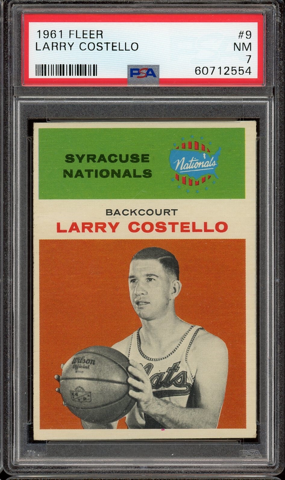 1961 Fleer Basketball #9 Larry Costello PSA 7
