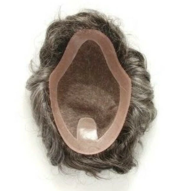 Dimples Finetech Pequeño Hombre Pieza de Pelo Sintético Color Toupee 3 Medio Marrón Oscuro Foto 4 de 4