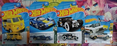 HOT WHEELS LOT of 4: Kool Kombi, Mazda, Bone Shaker - BENT/DOG-EARED PACKS x4