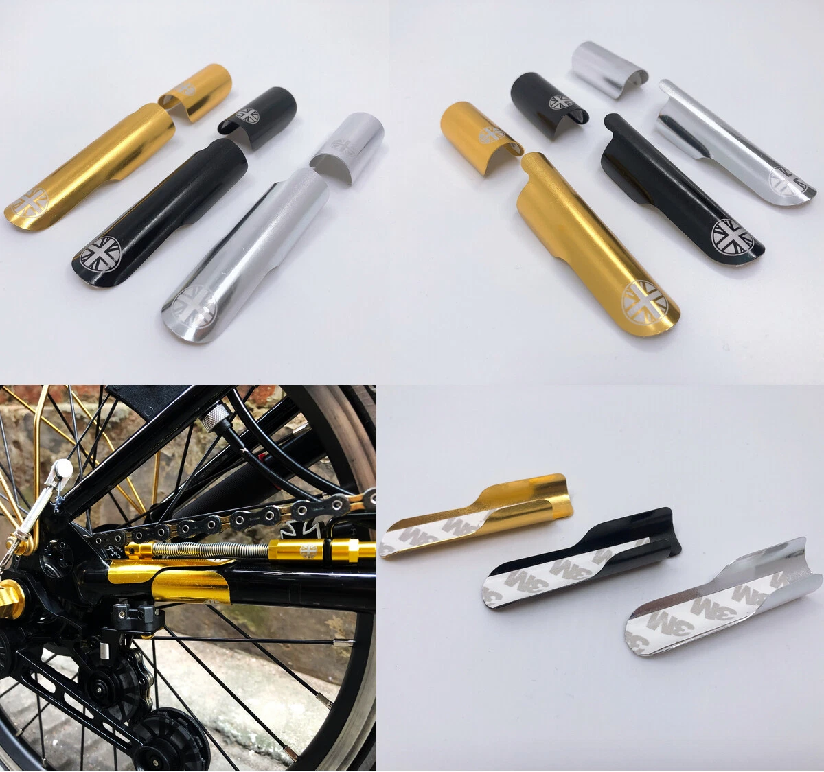 Aluminium Alloy Rear Fork Frame Protect Cover Sticker for Brompton Folding Bike