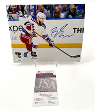 NEW YORK RANGERS BARCLAY GOODROW AUTOGRAPHED 8X10 PHOTO JSA WITNESS COA