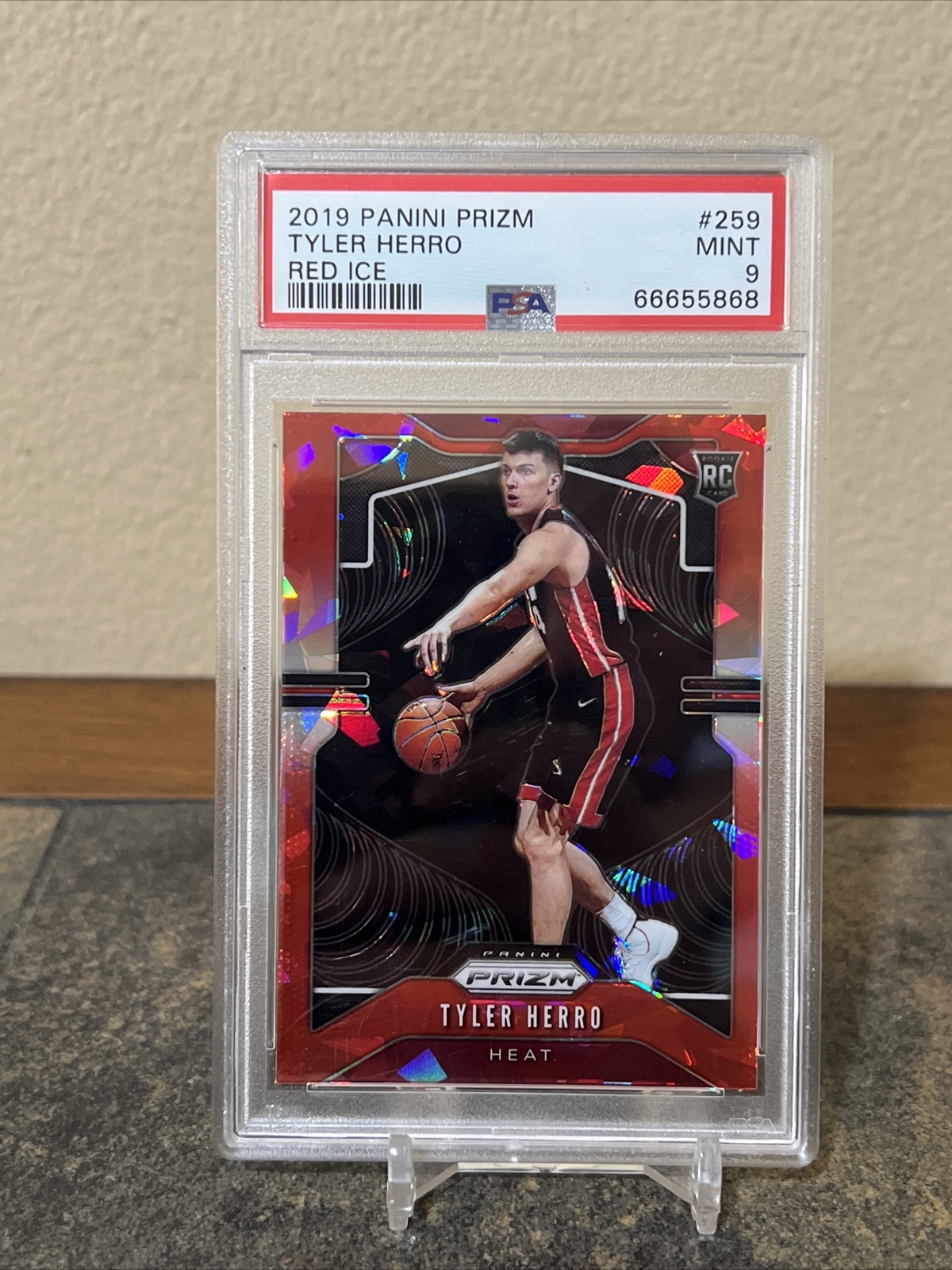 2019 Panini Red Ice Prizm #259 Tyler Herro Miami Heat RC Rookie PSA 9 MINT