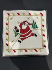 2003 XMAS Boston Warehouse 4 Cotton North Pole Pal Cocktail Squares