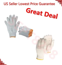 WHOLESALE 300 PAIRS WHITE POLY COTTON STRING KNIT WORK SAFETY GLOVES