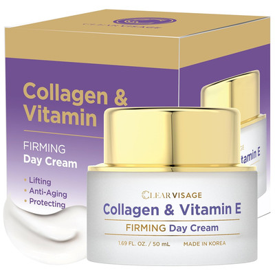 Collagen & Vitamin E Day Cream - Hydrating Anti-Aging, Improves Elasticity & Fin