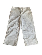 Ralph Ralph Lauren Womens Wide Leg Crop Pants Size 12 White Nautical Sailor