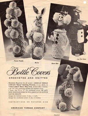 BOTTLER COVERS KNIT AND CROCHET PATTERN