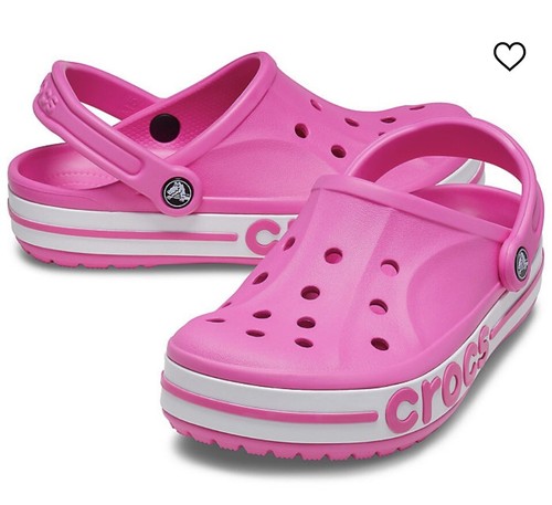 hot pink platform crocs