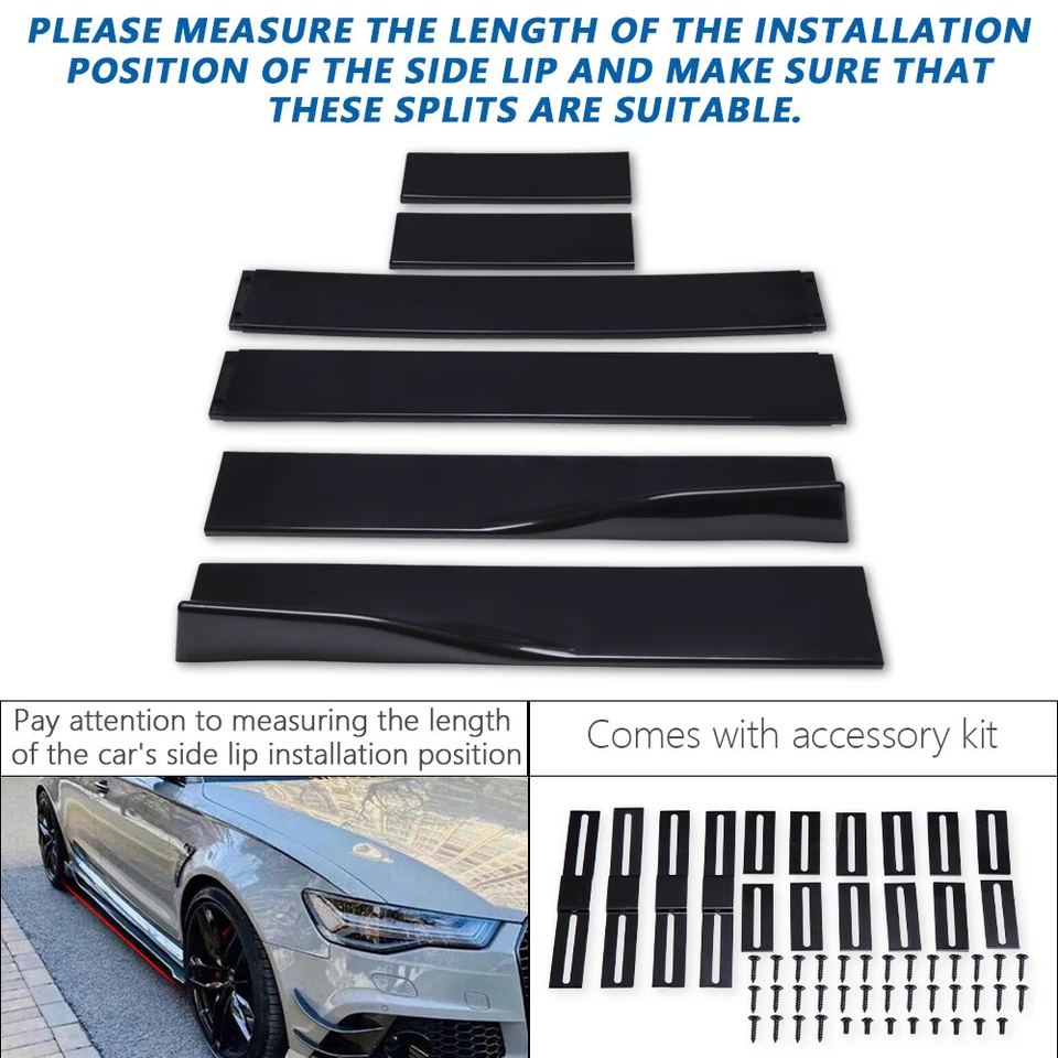 78.7'' Side Skirt Splitter Lip Rear Diffuser Splitter Corner For Hyundai Sonata - Image 2 of 4
