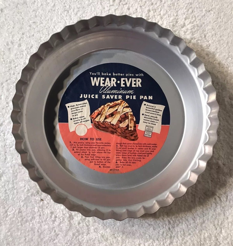 NOS Vintage WEAREVER Aluminum Fluted Pie Pan 2865 Made In USA 10” X 1