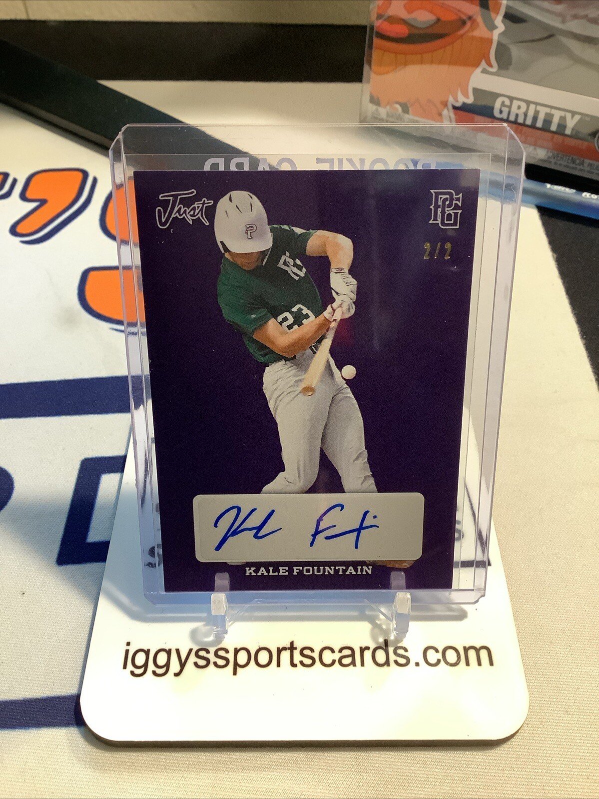 2023 LEAF PERFECT GAME JUST GEMS KALE FOUNTAIN 2/2 AUTO PURPLE PADRES