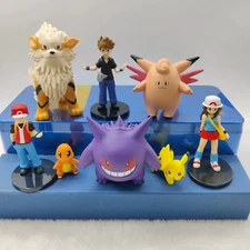 Poke 8 Pcs Anime Model Mini Action Figures Scale World Trainer Set Toy Gengar
