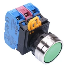 IDEC Green 22mm Metal Bezel Momentary Push Button Switch 2NO-1NC IP65