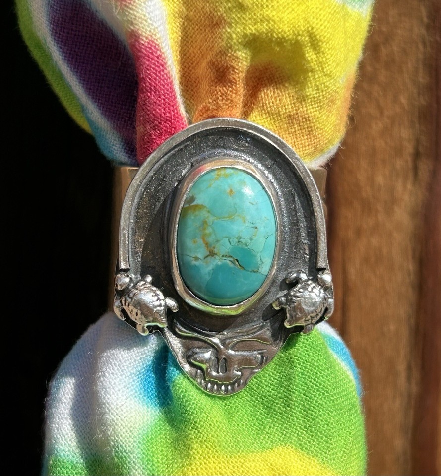 Grateful Dead Ring Jewelry Sterling Silver Steal Your Face Turquoise ...
