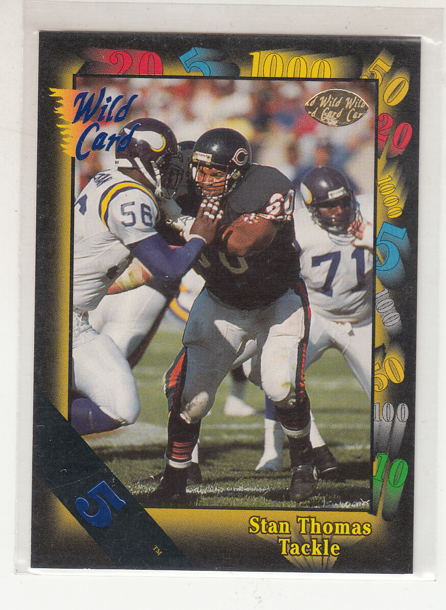 STAN THOMAS 1991 Wild Card NFL #66 Parallel 5 Stripe Chicago Bears Mint