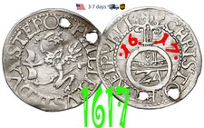 German Prussia Grossus, 1/24 Thaler 1617  Medieval Silver Coin #31891