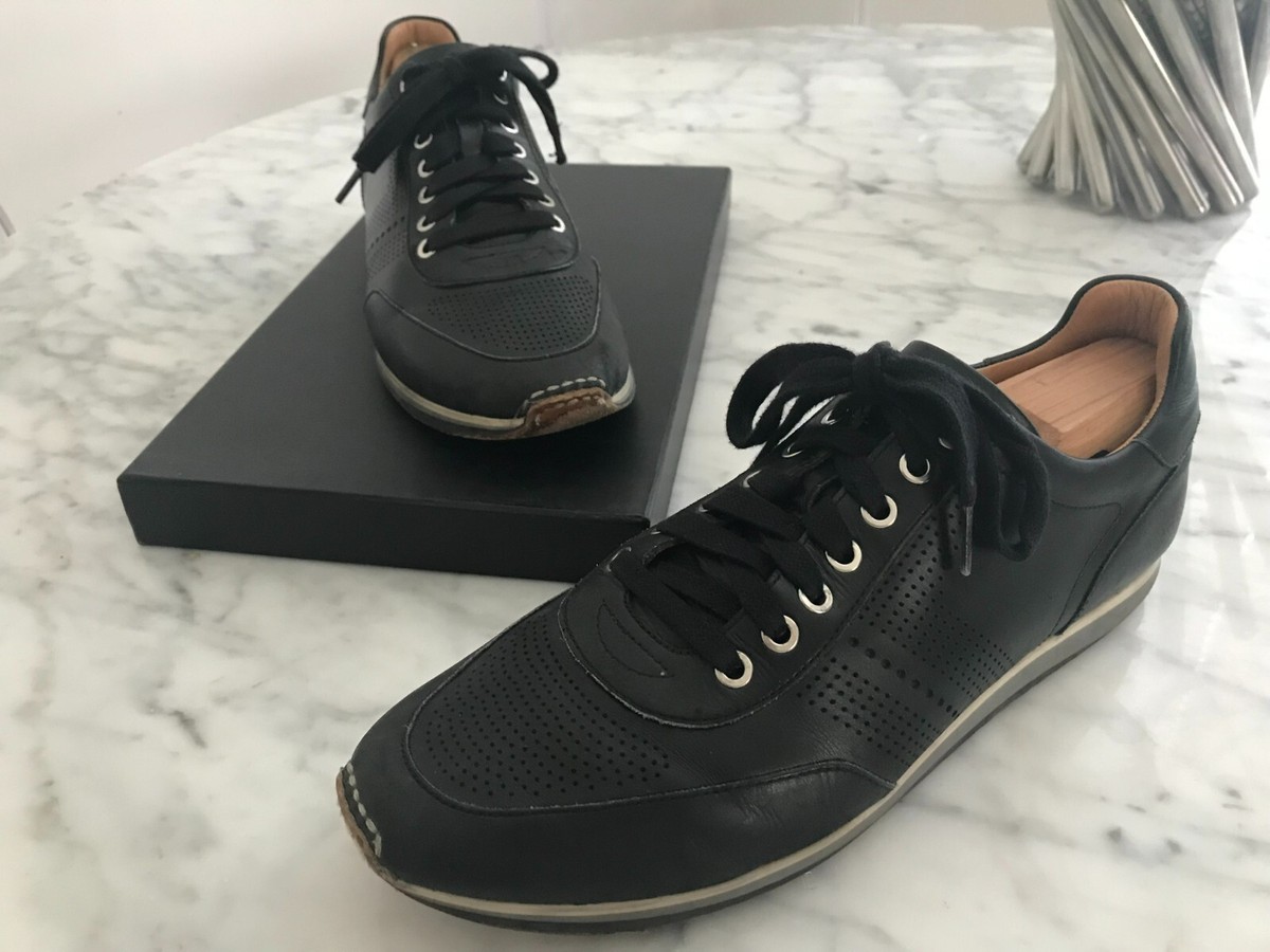 Magnanni Pueblo Men's Black Calfskin Perforated Leather Dress Sneakers Sz 9M