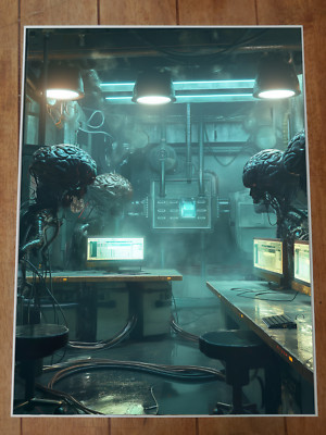 Surreal Sci-Fi Laboratory Dystopian Poster 18x24in
