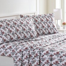 Printed 4-Piece Extra Soft Bedding Sheets  Pillowcase Set Deep Pocket up to ...