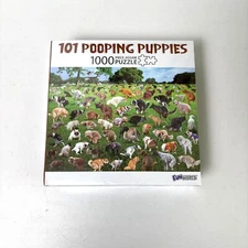 101 Pooping Puppies 1000 Piece Jigsaw Puzzle Dogs Funwares 27'"x 19" NEW Sealed
