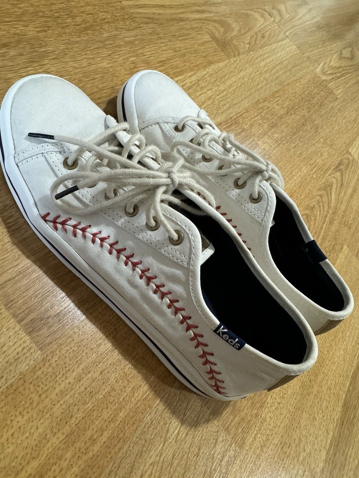 Keds Kickstart Pennant White Baseball Stitch Shoe Women's Size 6 eBay