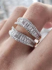 2.00Ct Baguette Simulated Diamond Enhancer Wedding Ring 14k White Gold Plated