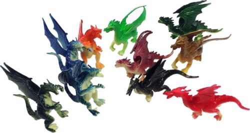 2.5" - 3" Plastic Fire Breathing Mini Dragons - 10 Pieces - Picture 1 of 2