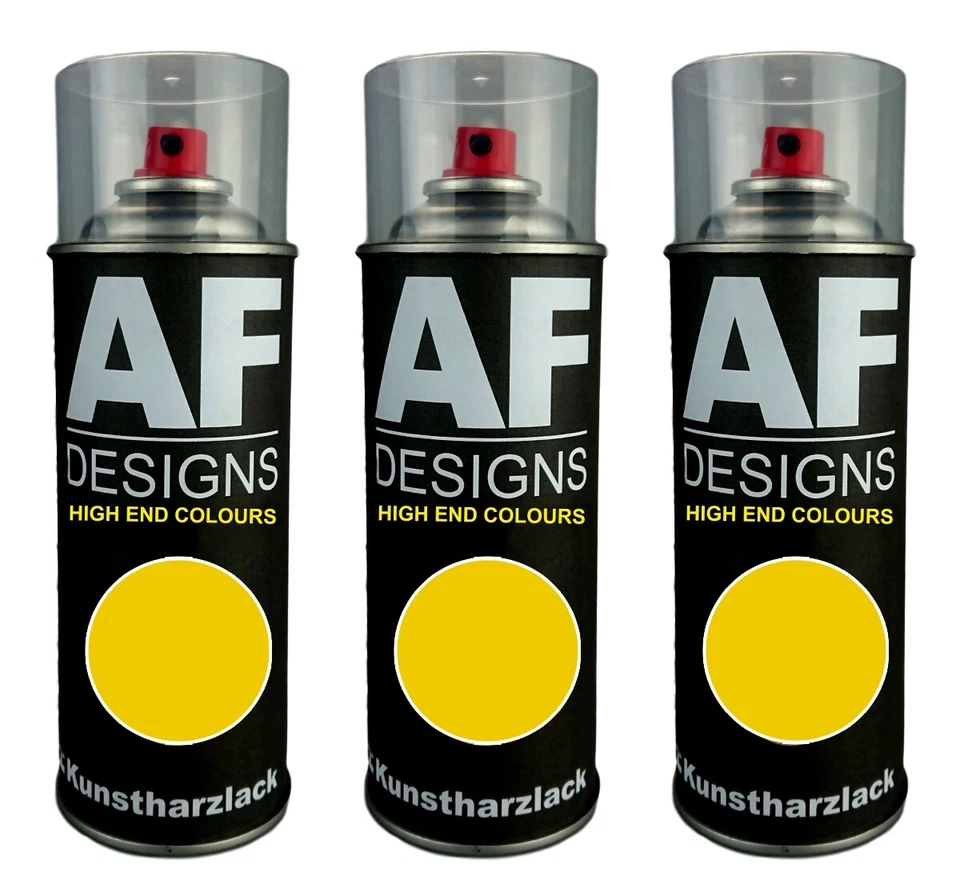 ALEX FLITTNER DESIGNS 3x Kunstharz Lackspray Buntlack Spraydose RAL1023 VERKEHRSGELB glänzend matt