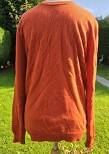 John Lewis Orange Pure Cashmere Jumper Crew Neck M Medium Made In Italy