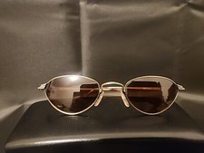  Vintage Saki 588 Brown/Bronze Metal Oval Sunglasses Japan