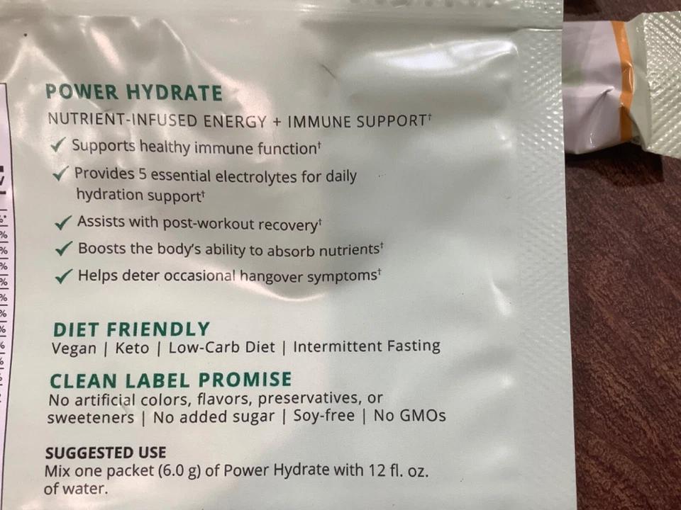 ¡FUNCIONA!  Power Hydrate, bolsa de 15 paquetes. ENERGY PLUS APOYO INMUNOLÓGICO!  Foto 4 de 4