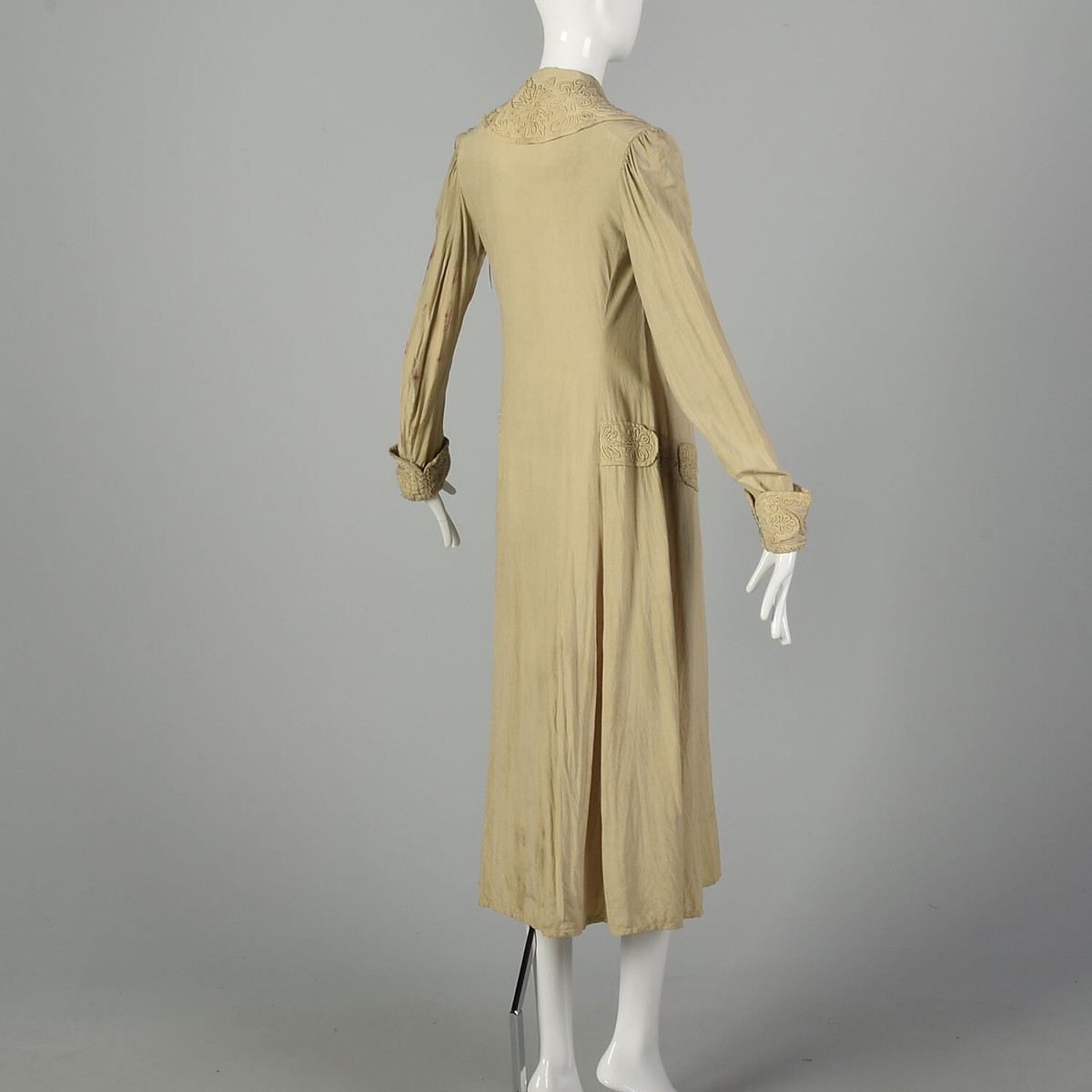 Small 1900s Edwardian Linen Duster Motoring Coat Elegant