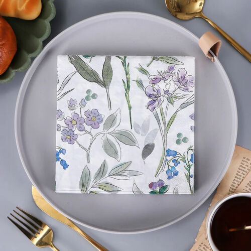 20 Stck. Pflanze Blume bedruckt Papier Geschirr Serviette Taschentücher Hochzeit Party Dekor - Bild 7 von 15