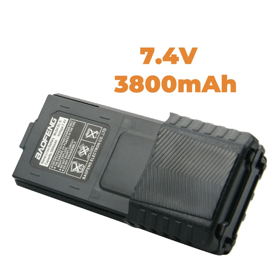 2PC Baofeng Pofung BL-5 3800mAh 7.4V Extended Li-ion Battery For UV-5R Radios - Image 3 of 4