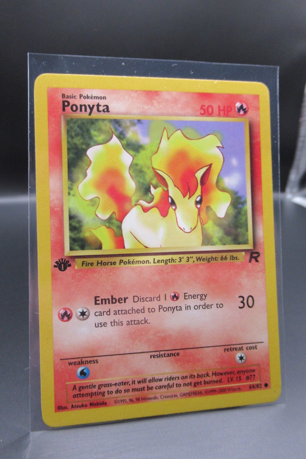 PONYTA - 64/82 - 1st Edition Team Rocket - Pokemon Card - NM