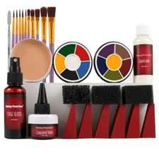 Halloween Makeup Kit SFX Fake Blood Latex Set Wound Scar Wax 12 Color Face Paint