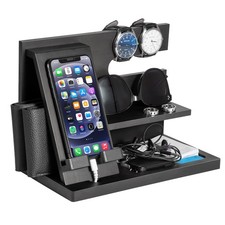 Wood Docking Station - Gifts for Men Desk or Nightstand Organizer - Birthday ...