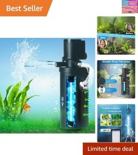 158GPH Small Aquarium Filter, UV Sterilizer for Aquarium for 10-45 Gallon Tan...