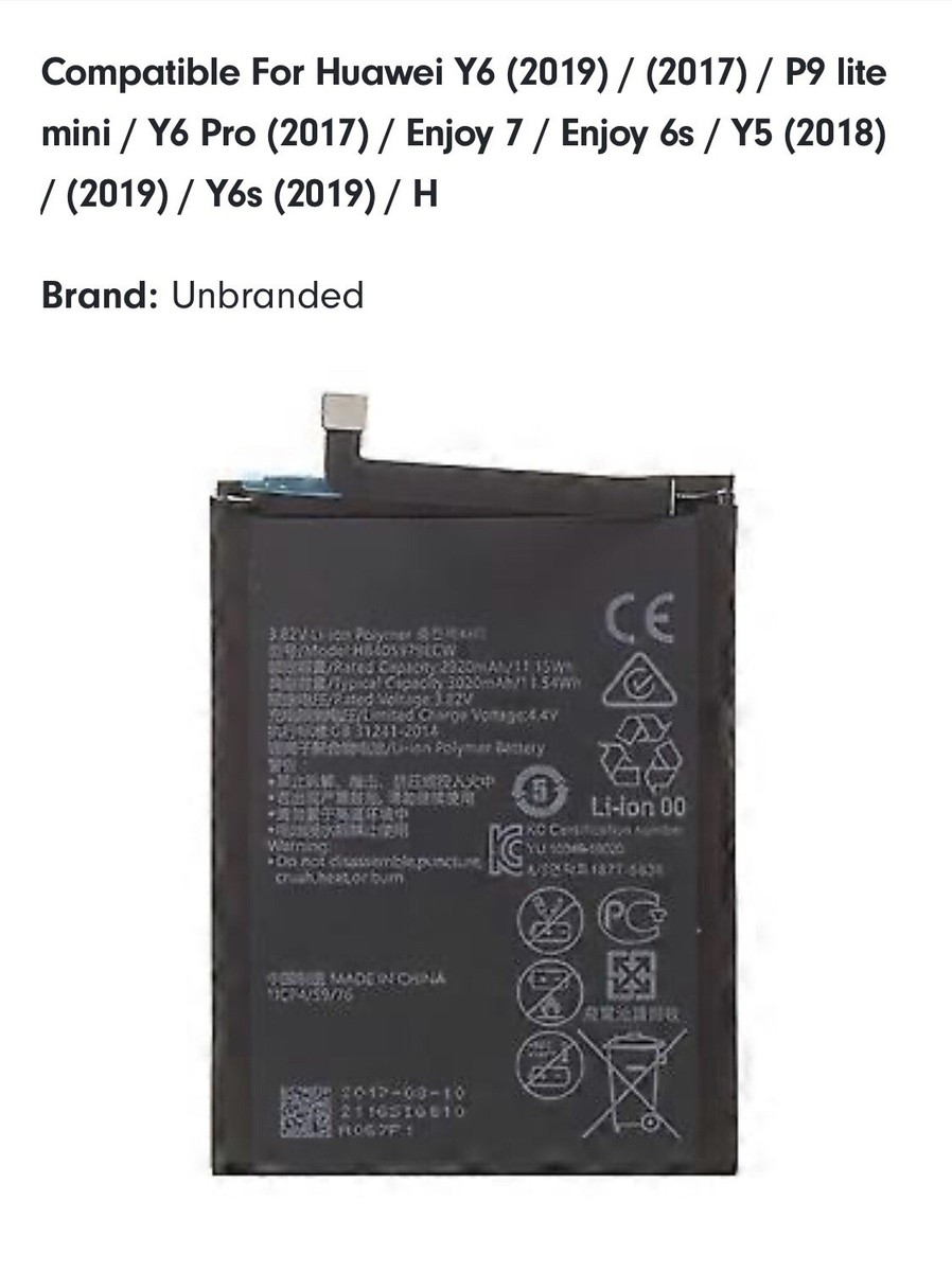 Batteria Per Huawei Y6 2017 E Altri Modelli - 2920 MAh, Ricambio TY BETTERY - Foto 12