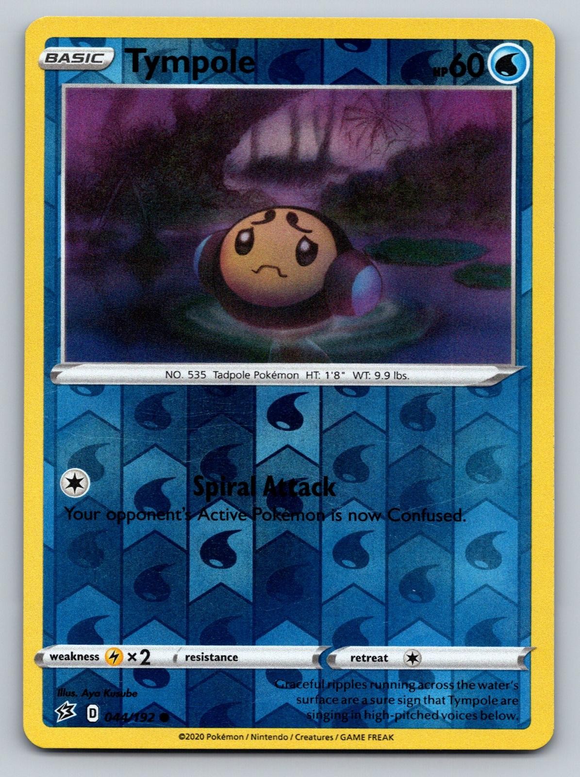 Tympole 044/192 Common Rebel Clash Pokemon Reverse Holo Lightly Played