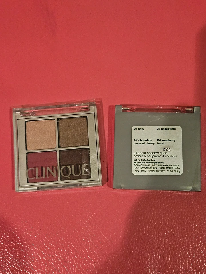 2x Clinique All About Shadow Quad ~дорожные 0,07 унции ea ~ 23/22/az/ca ~ новые без коробки - Изображение 2 из 2