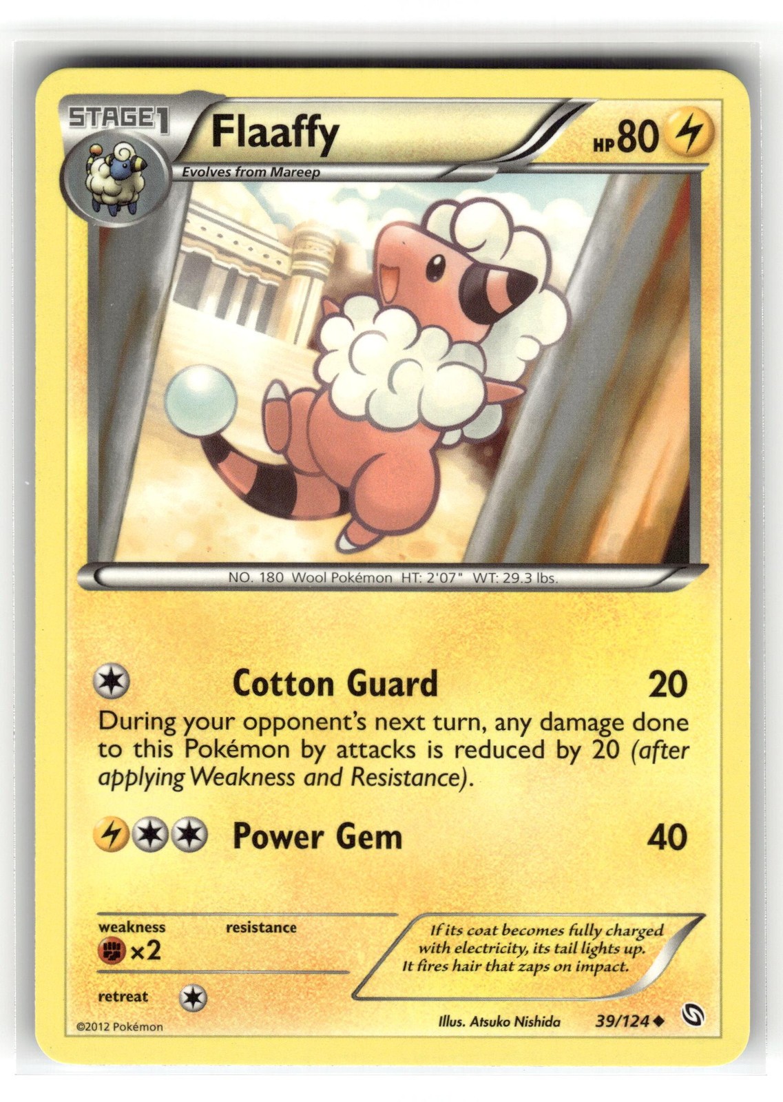 Pokemon: Dragons Exalted Flaaffy #39/124 Flaaffy- Uncommon.V05