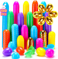 Plastic Easter Eggs 150 Pack 2.36" Bright Colors Empty with 6 Golden Eggs