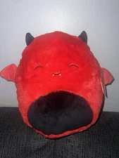 Squishmallows 12” Dante Red Devil Bat Demon Fuzzamallow Halloween Squad Plush