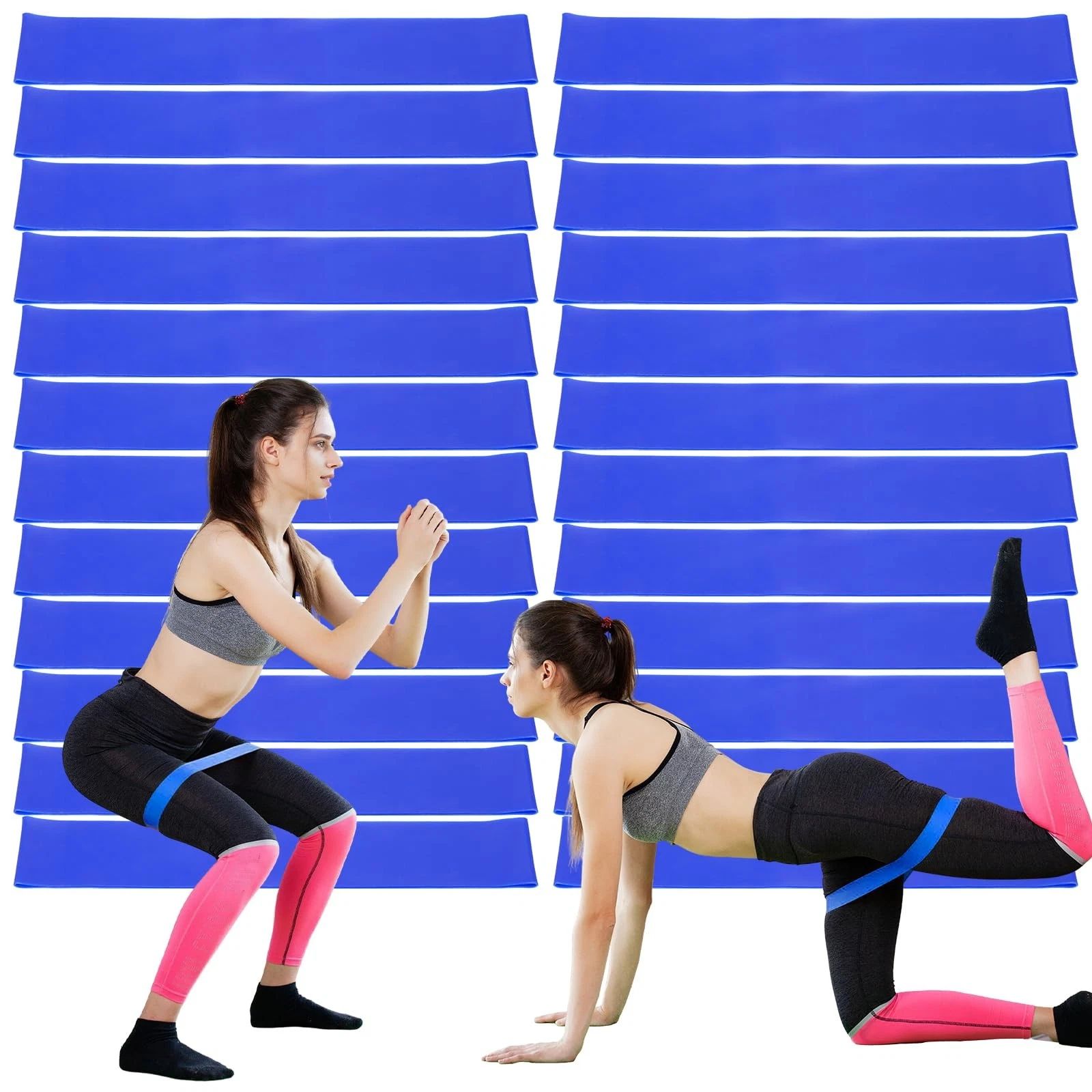 24 Pcs Resistance Bands Bulk Set - 25-35 Lbs Exercise Resistance Loops for Ho...