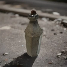 Antique 8-sided Dr Cronk's stoneware sarsaparilla bottle made between 1852-1868