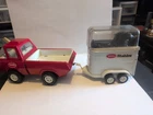 Vintage Tonka Stables Red Pick-Up & White Horse Trailer 1970's Pressed Steel
