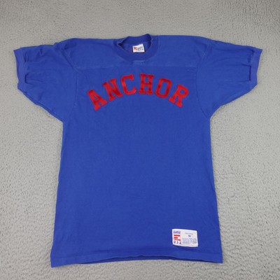 Vintage Anchor Shirt Mens Medium Blue Eagle USA Made Cotton Athletic LES-LEE 90s