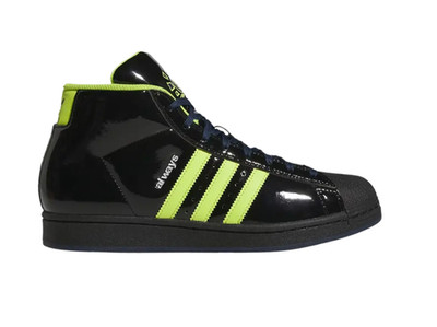 SIZE 11.5 MENS - Adidas Pro Model ADV x Always JP7637 Black Neon Green Sneakers